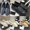 Women Loafer Lambskin Shoes Luxury Leather Leather Outdoor Calfskin Shoes Size 35-41