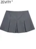 Womens Shorts ZEVITY Women High Waist Wide Pleats Design Slim Skirts Female Side Zipper Culottes Chic Pantalone Cortos P2576 230620