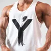 Herrtankstoppar sommar jogging herrsport andas andas gym fitness svart big y sports t-shirt herr mode märke ärmlös väst 230620