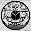 Wall Clocks Baseball Handmade Exclusive Clock Art Decor Home Record Black Original Gift Unique Design