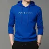 Mens Hoodies Sweatshirts Friends Printing Men Casual Autumn Pullover Lång ärm Sweatshirt Drawstring Fashion Clothes Top Streetwear 230619