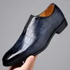 Klädskor 2023 Klassisk krokodilmönster Business Flat Men Designer Formell läder Mäns loafers julfest