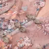 Party Jurken Zomer Chiffon Oversized Jurk Voor Middelbare Leeftijd Vrouwen 2023 Elegante Cheongsam Bloemen V-hals Korte Mouw Slanke Mooie