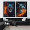 Abstract Animal Wall Decor Poster Prints Modern Popular Wolf Lion Fox Home Decoration Canvas Painting Living Room Mural Pictures L230620