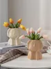 Vasen Gesicht Mädchen Keramik Vase Kreative Moderne Einfache Wohnzimmer Skulptur Kunst Blume Design Esstisch Glamour Dekoration Hause