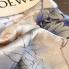 Cachecóis 2023 Design Estampado Lenço de Seda Natural Quadrado Faixa de Cabelo Feminino Pescoço Feminino Lenço Gravata Foulard Bandana