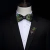 Fliegen JEMYGINS Original Grüne Vögel Feder Krawatte Natürliche Handgemachte Bowtie Brosche Holz Geschenk Box Set Für Männer Business Party hochzeit 230619