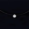 Femme Transparent Ligne De Pêche Collier Argent Couleur Invisible Chaîne Femmes Strass Collier Ras Du Cou Collier Femme