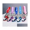 Keychains Lanyards 6 스타일 크리에이티브 3D 미니 농구화 입체 모델 운동화 열광적 인 기념품 키링 자동차 펜던트 G Dhuax