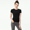 Lu Yoga Outfit Damen Tight Fit Sport Fitness Kurzarm LL Casual Running Quick Dry Atmungsaktives T-Shirt