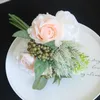 Fiori secchi Seta artificiale Rosa Peonia Fiore rosa Bouquet da sposa da sposa Forniture popolari fatte a mano