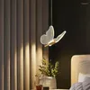 Pendant Lamps Modern Led Chandelier Acrylic Butterfly Bedroom Headboard Living Room Stairwell Decorative Lighting