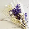 Decorative Flowers Real Natural Dried Flower Bouquet Eucalyptus Leaf Cotton Lover Grass Diy Gift Luxury Living Bed Room Table Decoration