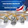 펜던트 목걸이 6.5mm 1ct 여성 펜던트를위한 Moissanite Neckle 펜던트 925 여성 체인 파티 신부 파인 보석 J230620