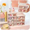 Pencil Cases Rabbit Kawaii Desktop Organizer Drawer PinkWhite WashiPaperPencilStickerMarker Cute Desk Storage Box Pen Holder Stationery 230620