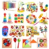 Jouets en bois Montessori pour bébés 1 2 3 ans garçon fille cadeau bébé jeux de développement Puzzle en bois pour enfants jouet d'apprentissage éducatif