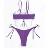 Traje de baño para mujer VigoBreviya Estampado atado Mujeres Sexy Corte alto Atado Tanga Bikini Conjunto Push Up Traje de baño Sin espalda Traje de baño de playa 230620