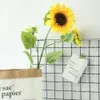 Têtes de fleurs séchées, tournesol artificiel, pour décoration de maison, bureau, fête, clôture de jardin, parc, Simulation grand jaune, faux