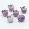 Подвесные ожерелья оптом Colourf натуральные кристаллы, вырезающие яблочный фальшивый камень.