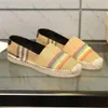 Designer Sandals Women Espadrilles Vintage Canvas Sneakers Summer Slip-On Sandal Luxury Flat Heel Casual Shoes With Box