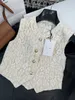 Women's Vests Designer Summer New High Grade Feeling Temperament Gentle Fashion Versatile Metal Button Lace Short Vest Women D1O4