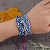 Charm armband vax sladd flätat armband handgjorda boho tråd par kvinnor män färgglada justerbara banglespulsera smycken gåva