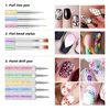 Dotting Tools Double Head Crystal Nail Pencil Set Colored Paint Dot Drill Wire Carving Enhancement Tool At Home Diy Salon Nails 230619