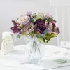 Dried Flowers Artificial Wedding Room for Home Accessories Garden Decoration Outdoor Household Products Cheap Silk Peony Bouquet