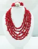 Conjunto de Brincos Colar Bonito. Colar Clássico Requintado de Coral Vermelho. Catenária de Mão