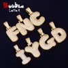 Pendant Necklaces A-Z Single Bubble Letters Neckles Pendant Chain For Men Women Gold Color Cubic Zircon Hip Hop Jewelry Gifts J230620