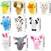 10st/set Cute Animal Finger Puppet Plush Toys Cartoon Biologiska barn Baby Favor Doll Kids Gifts Family Education Finger Toy L230518