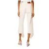 Jeans da donna Super Thin Casual Bianco Micro Lah Donna a vita alta Hundred Arc Splicing Stitch Joint Gamba larga Pantaloni a nove punte 2023