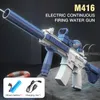 Gun Toys Summer M416 Electric Water Gun ładowalny ciągły zasięg ciągłego strzelania Gra Party Spacering Dzieciowe zabawki Prezent 230619