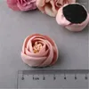 Klipsy do włosów 10pcs 35 mm ręcznie robiony szyfonowy tkanin Rolling Rose Flowers Button Patch Naklejka rzemieślnicza biżuteria