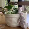 파종기 냄비 창조적 인 꽃집 발코니 정원 시뮬레이션 사랑스러운 토끼 정원 원예 식물 장식 조경 작은 동물 화분 R230620