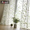 Curtain Embroidered Green Tulle Sheer Curtains for Living Room Bedroom Children Window Readymade Drapes Cortinas Rideaux 230619