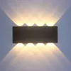 Upp och ner LED -vägglampan Vattentät IP68 Aluminium Interiör Väggljus för sovrum vardagsrumskorridor inomhus utomhusbelysning
