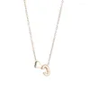 Chaînes En Coeur Vintage Dainty Initiale Collier Or Argent Couleur 6 MM Lettre Ras Du Cou Chaîne Pendentifs Bijoux Pour Femmes Cadeau De Noël