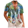 Męskie koszule zwykłe letnia gradient męska koszula krótkie rękawy moda luźna dla mężczyzn ubrania szybkie suche streetwear