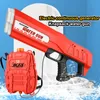 Gun Toys Electric vattenpistol med ryggsäck Automatiska vatten Soaker Guns stor kapacitet Sommarpool Party Beach Outdoor Toys For Kid Adult 230619