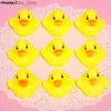 12pcs Baby Bathroom Water Pool Funny Toys for Girls Boys Gifts Fishing Net Swimming Rubber Float Squeaky Sound Duck Bath Toy L230518