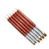 Nail Art hot sell new Professional French Gel Brush with Dottor dotting tool #6#8#10#12#14#16 For UV Nails Design 10pcs/lot