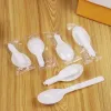 5000pcs Top Jetable En Plastique Blanc Scoop Cuillère Pliante Crème Glacée Pudding Scoop Avec Emballage Individuel