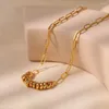 Kedjor mkopsz enkel guldfärg abacus pärlor hänge halsband för kvinnor mode papper klippkedjan halsband uttalande smycken