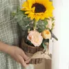 Planters krukor trä trädgård blomma potten ihålig trä stav design planter candelstick inomhus kruka suckulenter hem dekoration växt kruka trä hantverk