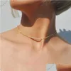 Chokers Rice Beads Beads Gold Chain Seclace Простая из нержавеющая сталь Ball День рождения подарки подарки доставка 202 DH0QQ