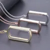 Correntes 10 pçs/lote simples retângulo dog tag vidro parafuso medalhão pingente colares para fazer joias masculinas legais relicário colgantes collier