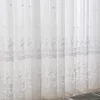 Vorhang mit Stickerei, durchsichtige Tüllvorhänge für Wohnzimmer, transparenter weißer Voile-Fenstervorhang, individuelle Größe 230619