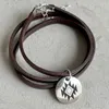 Charm Bracelets Western Jewelry Cowboy Man Winding Wrapped Cow Leather Faith Aztec Disc