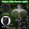 Garden Decorations Double Solar Jellyfish Light 7 Colors Solar Garden Lights LED Fiber Optic Lights Outdoor Waterproof Decor Lamp for Lawn Patio 230620